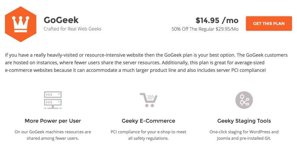 SiteGround GoGeek Plan Features