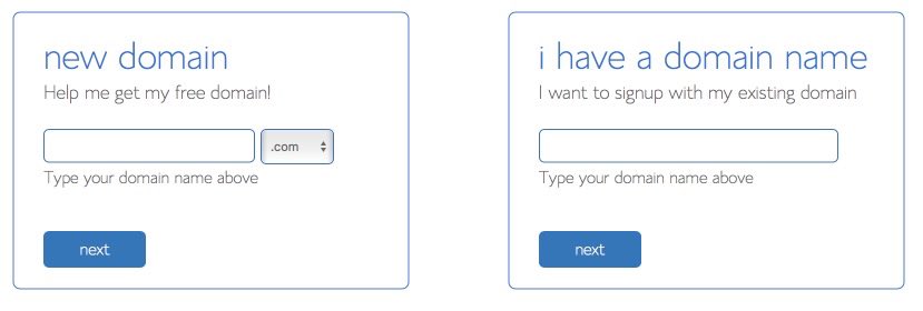Choose domain - Bluehost