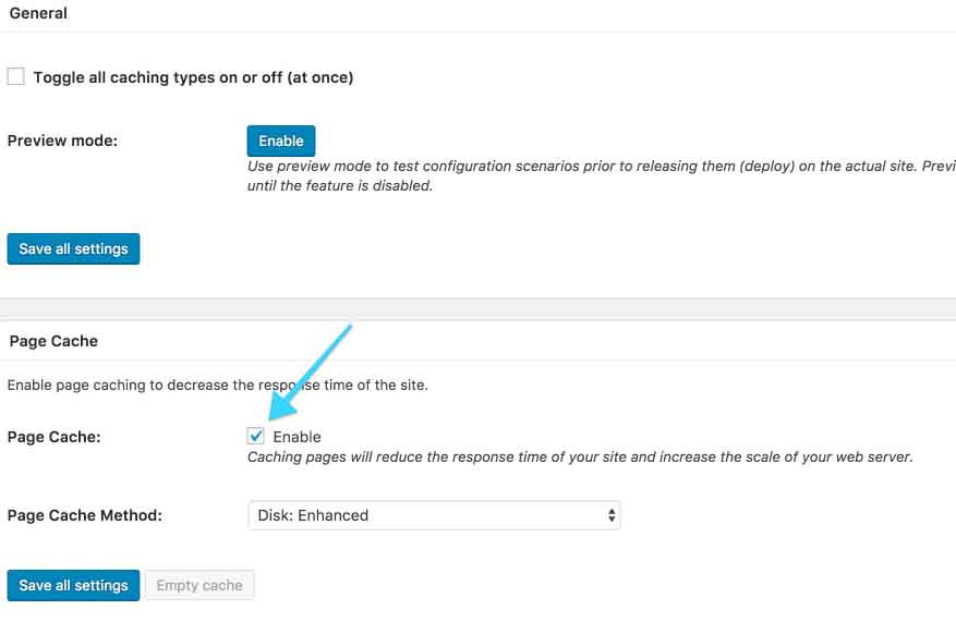 W3 Total Cache: Page Cache General