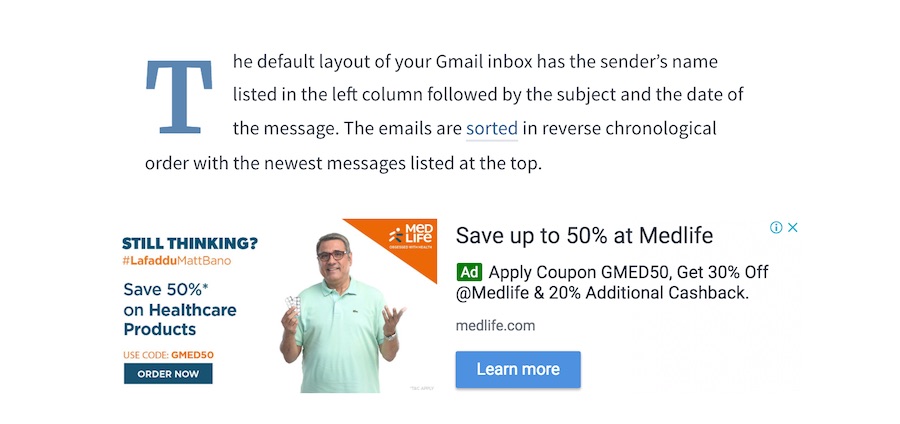 Adsense Ad Example