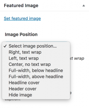 Featured Image Options