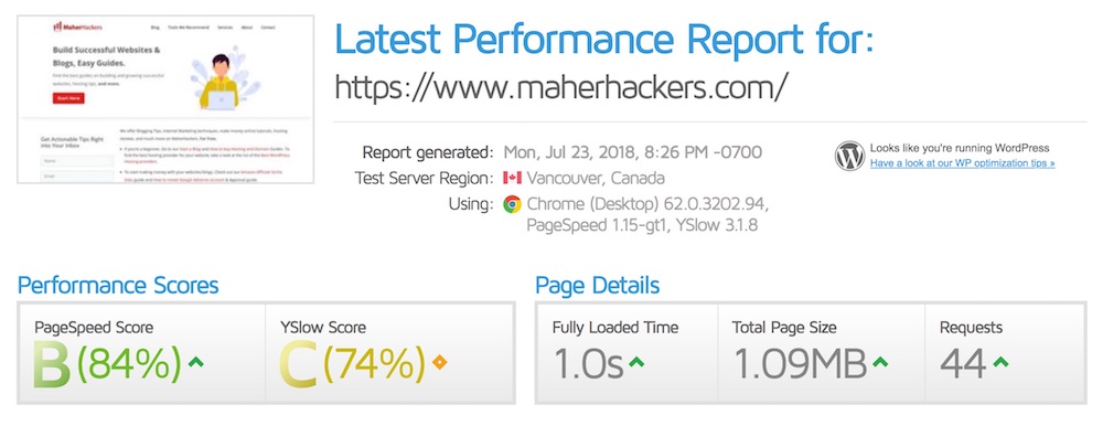 Page Load Time Test