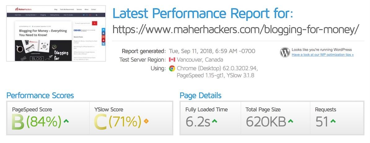 MaherHackers Post Speed on Inmotion Hosting