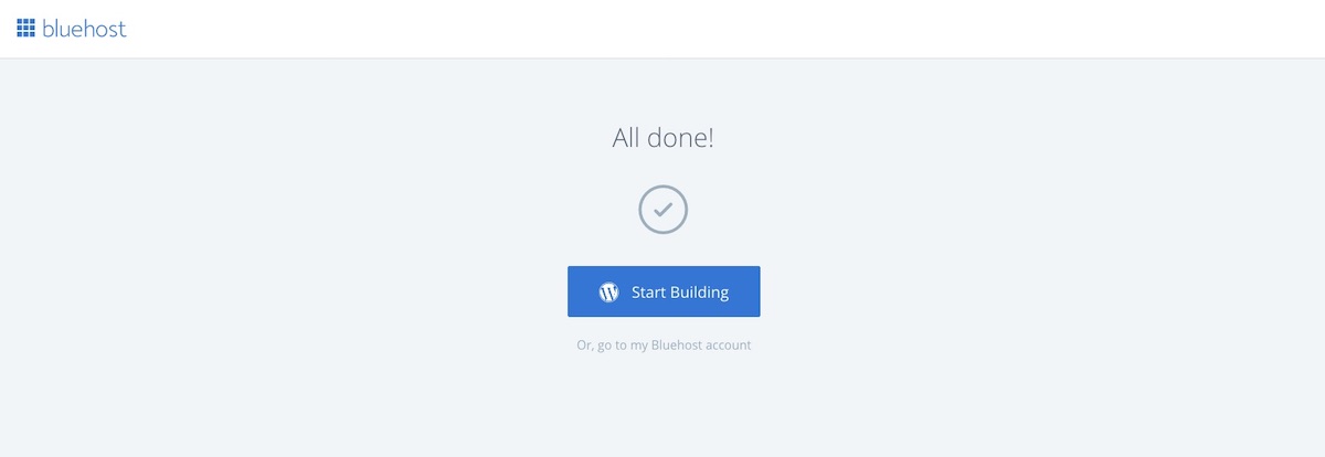 Start building - Bluehost