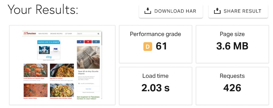 WP Engine Speed Test