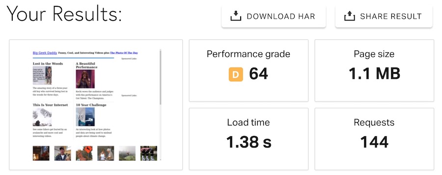 WP Engine website speed test